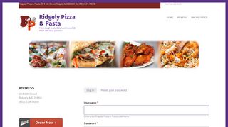 
                            9. Log in | Ridgely Pizza & Pasta