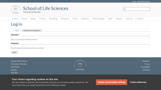 
                            9. Log in | School of Life Sciences