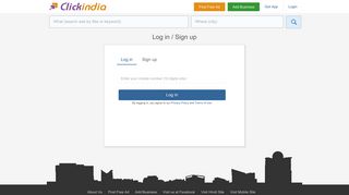 
                            8. Log in / Sign up - Clickindia