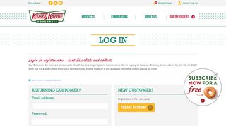 
                            1. Log in / Sign up - Krispy Kreme