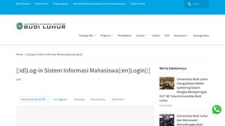
                            2. Log-in Sistem Informasi Mahasiswa - Universitas Budi Luhur ...