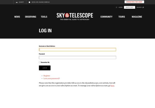 
                            8. Log In - Sky & Telescope