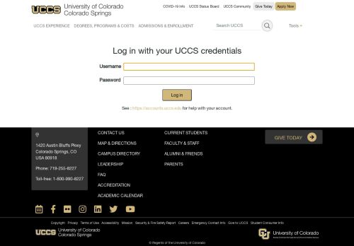 
                            7. Log in | Students | University of Colorado Colorado Springs - UCCS