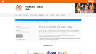 
                            6. Log In - Sturt Lions Football Club