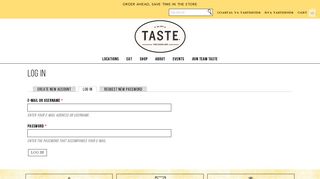 
                            9. Log in | TASTE