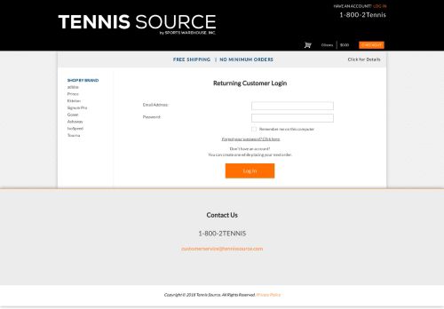 
                            8. Log In | Tennis Warehouse - Tennis Source