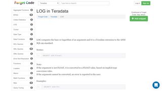 
                            4. LOG in Teradata - Forget Code