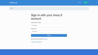 
                            9. Log in - TestMyCode - MOOC.fi