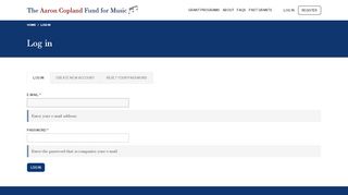 
                            10. Log in | The Aaron Copland Fund for Music