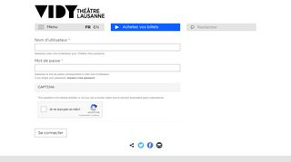 
                            8. Log in | Théâtre Vidy-Lausanne