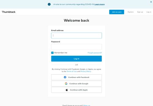 
                            13. Log in - Thumbtack