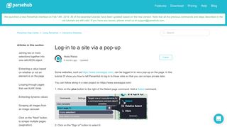 
                            3. Log-in to a site via a pop-up – ParseHub Help Center