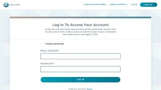 
                            2. Log In To Access Your Account - Callisto