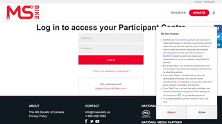 
                            1. Log in to access your Participant Centre - MS Bike