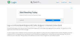 
                            3. Log in to Allianz Bank Bulgaria AD, Sofia, Bulgaria 's Internet Online ...