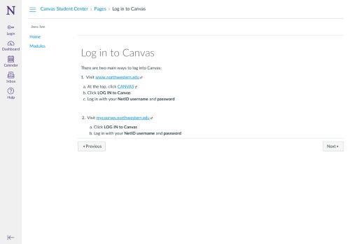 
                            12. Log in to Canvas: Canvas Student Center