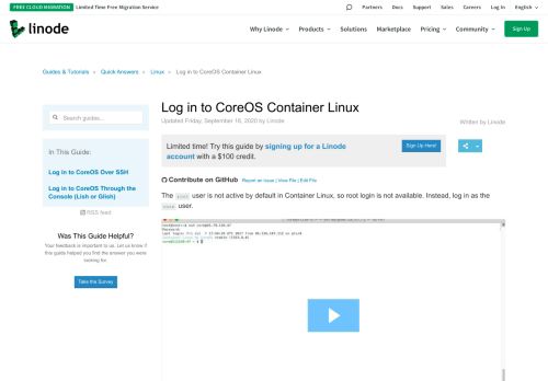 
                            1. Log in to CoreOS Container Linux - Linode