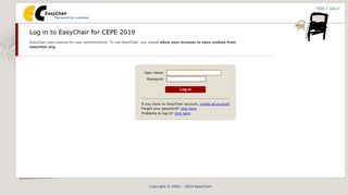 
                            11. Log in to EasyChair for CEPE 2019