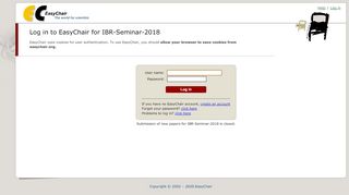 
                            8. Log in to EasyChair for IBR-Seminar-2018