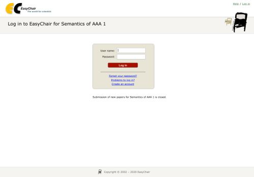 
                            12. Log in to EasyChair for Semantics of AAA 1