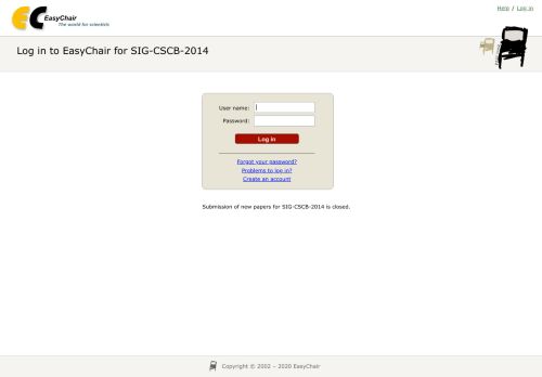 
                            13. Log in to EasyChair for SIG-CSCB-2014