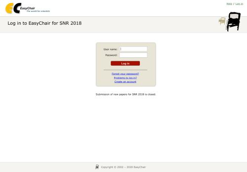 
                            7. Log in to EasyChair for SNR 2018