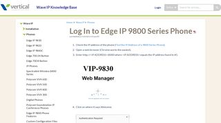 
                            6. Log In to Edge IP 9800 Series Phone | Wave IP Knowledge Base