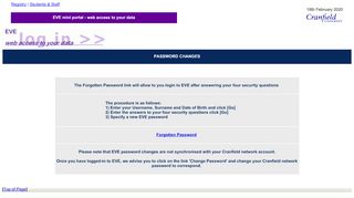 
                            12. Log-in to e:Vision - Web Access to Your Data, Password Changes