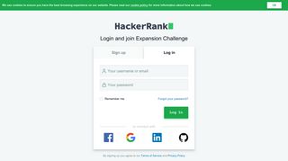 
                            3. Log in to Expansion Challenge | Expansion Challenge | HackerRank