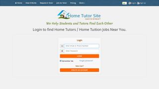 
                            1. Log in to find home tutors and part time home tutoring jobs.