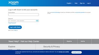
                            3. Log in to link your accounts - Xoom