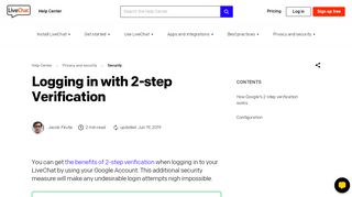 
                            4. Log in to LiveChat using 2-step verification | LiveChat