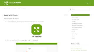 
                            13. Log in to MC Teacher – MasteryConnect Support Center