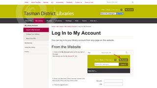 
                            6. Log In to My Account » Tasman District Libraries