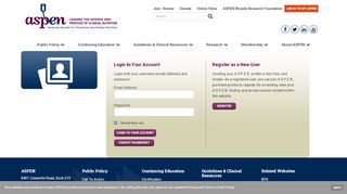 
                            7. Log in to my Aspen - American Society for Parenteral and Enteral ...