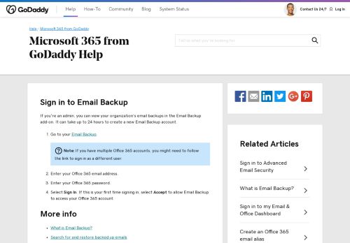 
                            11. Log in to my Email Backup Dashboard | Office 365 from ...