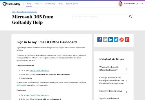 
                            7. Log in to my GoDaddy Office 365 Dashboard | Office 365 ...