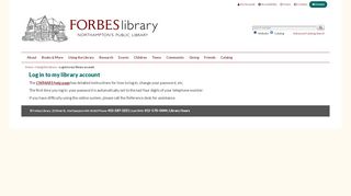 
                            6. Log in to my library account | Forbes Library