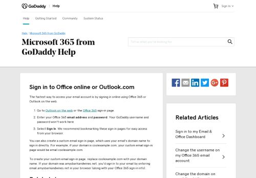 
                            6. Log in to my Microsoft Office 365 email account | GoDaddy Help SG