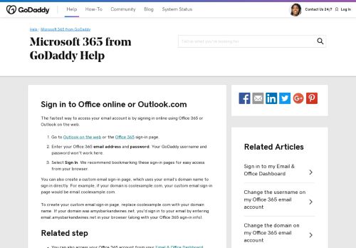 
                            4. Log in to my Microsoft Office 365 email account | GoDaddy Help US