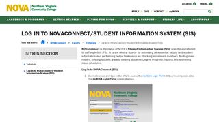 
                            4. Log In to NOVAConnect/Student Information System (SIS) :: Northern ...