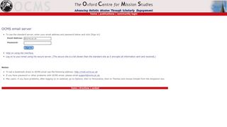 
                            10. log in to OCMS email - Oxford Centre for Mission Studies