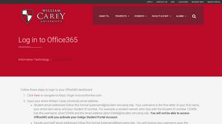
                            12. Log in to Office365 | William Carey University