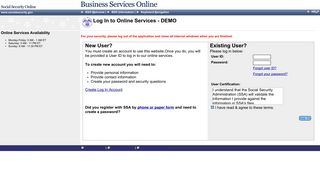 
                            2. Log In to Online Services - DEMO - Social Security