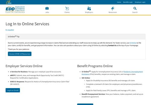 
                            5. Log In to Online Services - EDD - CA.gov