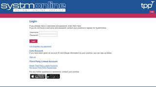 
                            1. Log in to online services - SystmOnline - TPP