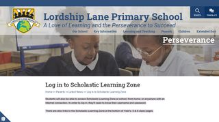 
                            5. Log in to Scholastic Learning Zone | Lordship Lane Primary School