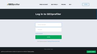 
                            2. Log in to SEOprofiler