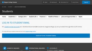 
                            3. Log In to Student Email | Niagara College