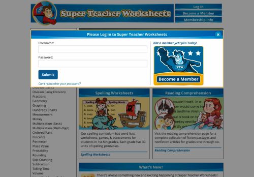 
                            1. Log In to Super Teacher Worksheets